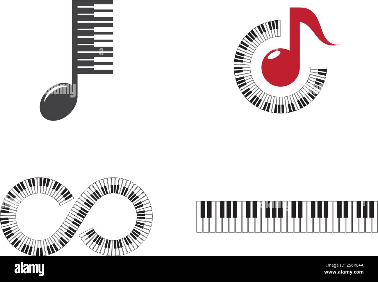Piano vector ilustration flat design template Stock Vector