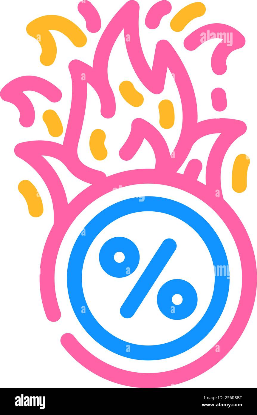 burning price color icon vector. burning price sign. isolated symbol ...