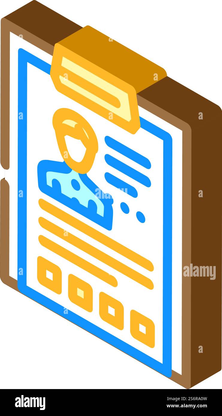 employee cv resume isometric icon vector. employee cv resume sign ...