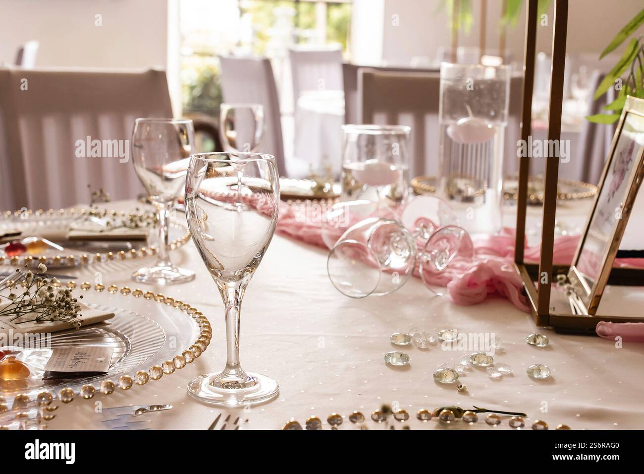 Wedding table decoration Stock Photo