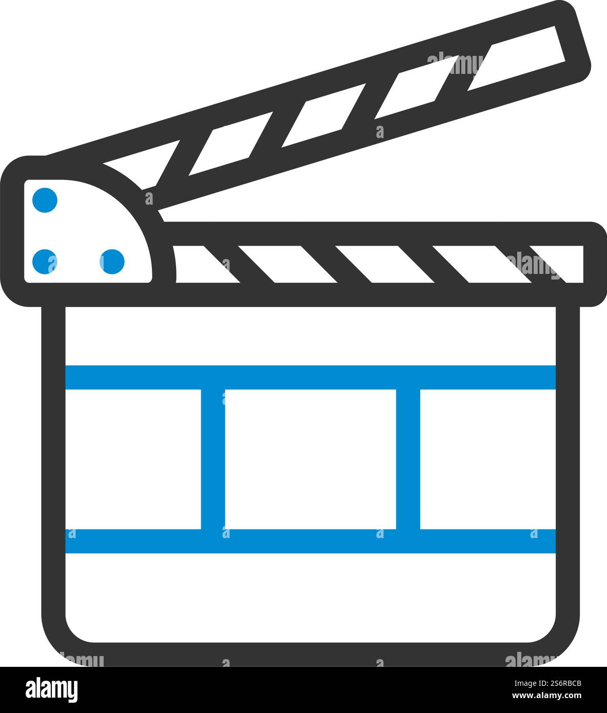 Movie Clap Board Icon. Editable Bold Outline With Color Fill Design ...