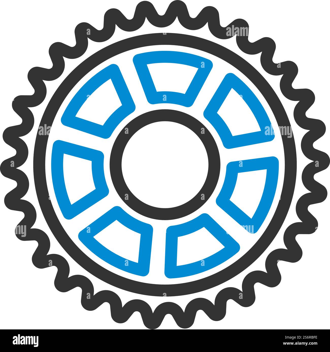 Bike Gear Star Icon. Editable Bold Outline With Color Fill Design ...
