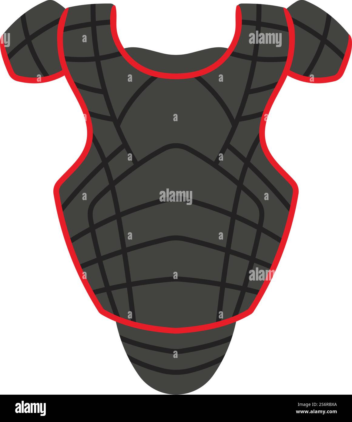 Baseball Chest Protector Icon. Flat Color Design. Vector Illustration. Stock Vector