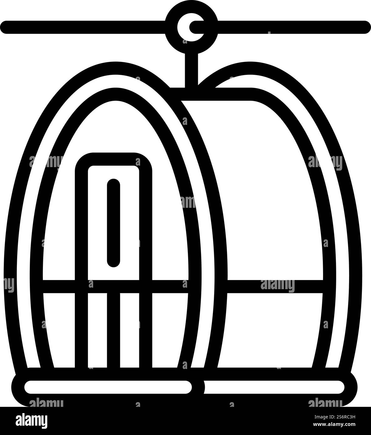 Cable car icon. Outline cable car vector icon for web design isolated on white background. Cable car icon, outline style Stock Vector