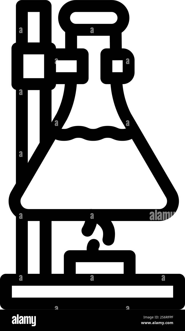 experiments in laboratory tool line icon vector. experiments in ...