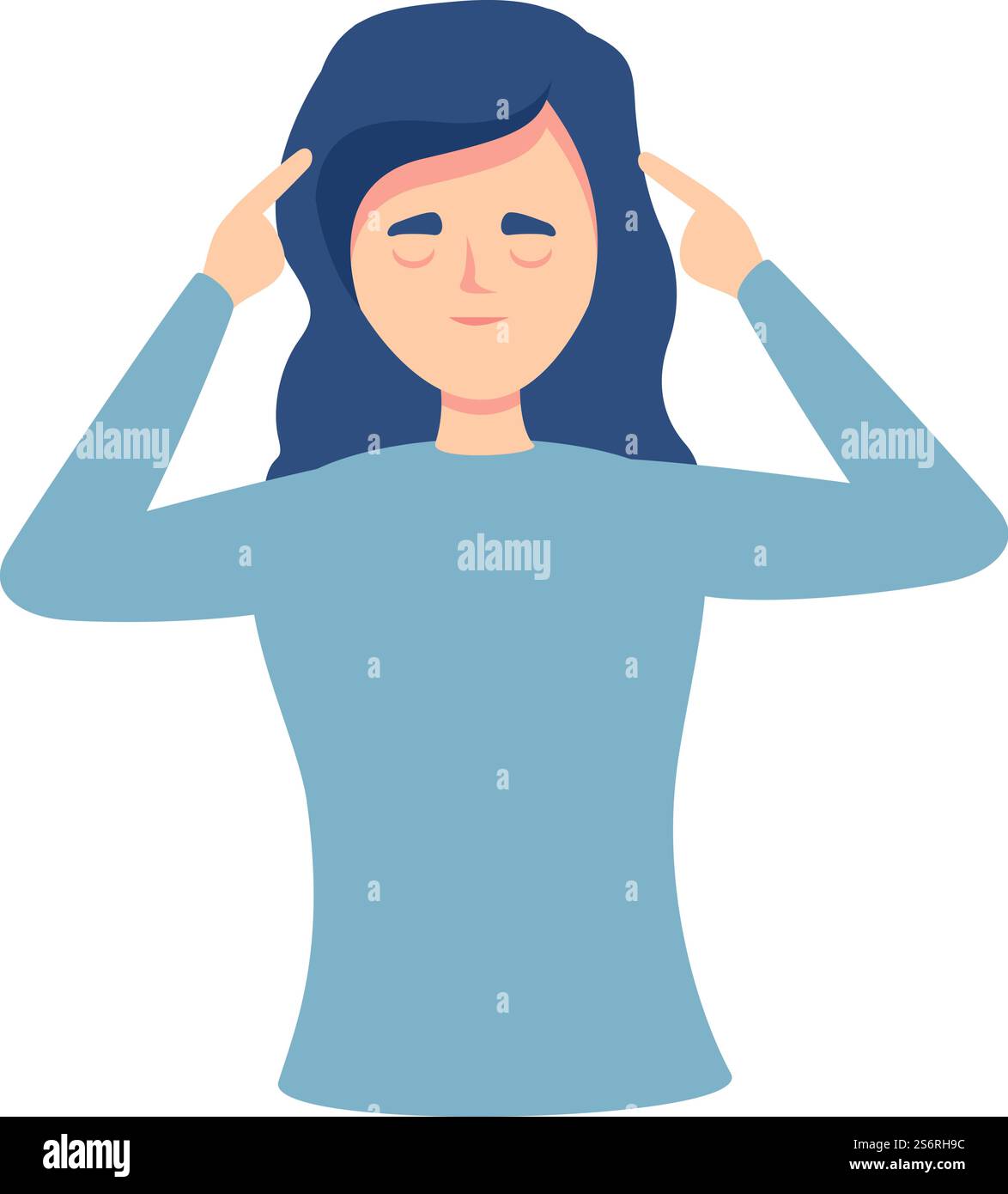 Student concentration think icon cartoon vector. Zen work. Mind health ...
