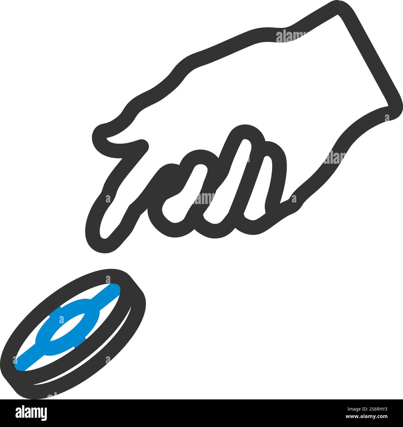 Hand Throwing Gamble Chips Icon. Editable Bold Outline With Color Fill ...