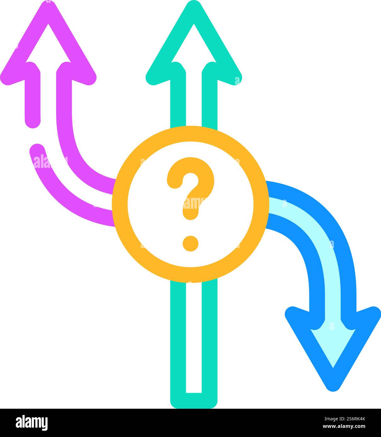 choice of direction color icon vector. choice of direction sign ...