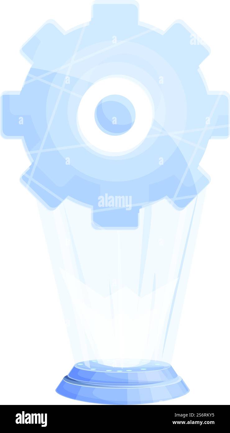 Virtual Hologram Icon Cartoon Vector Digital Future Technology System