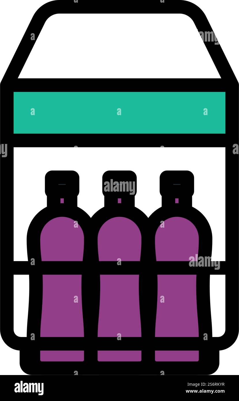 Icon Of Football Field Bottle Container. Editable Bold Outline With ...