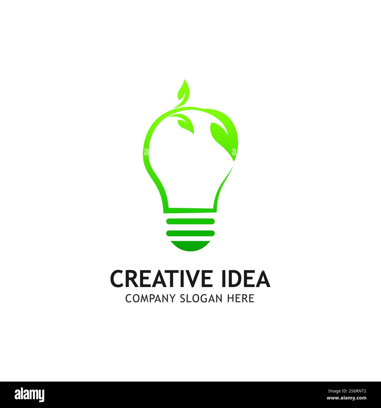 Creative Abstract Green Bulb Leaf Logo Design Vector Symbol ...