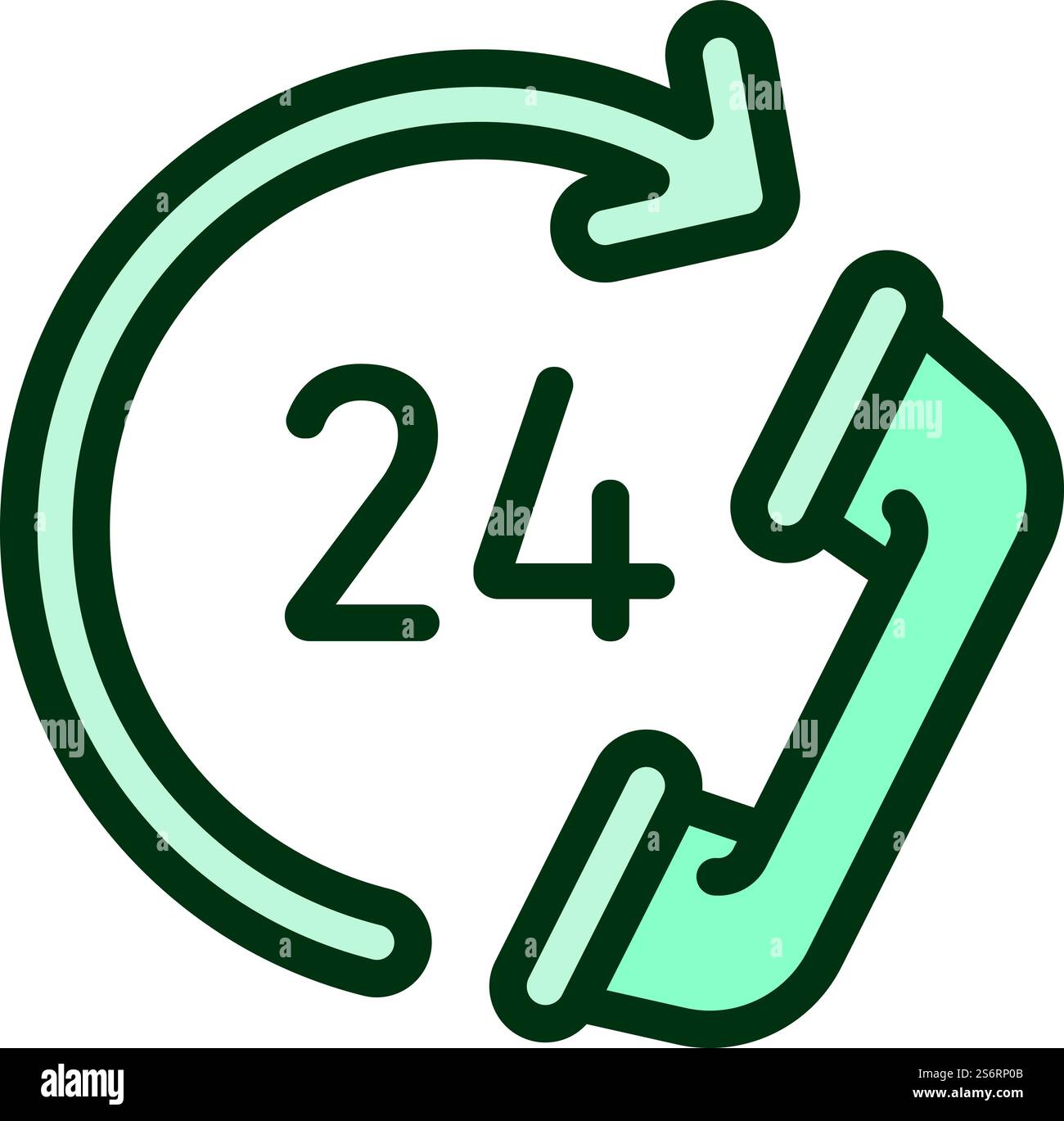 24 hours call center icon outline vector. Operator work. Customer service. 24 hours call center icon outline vector. Operator work Stock Vector