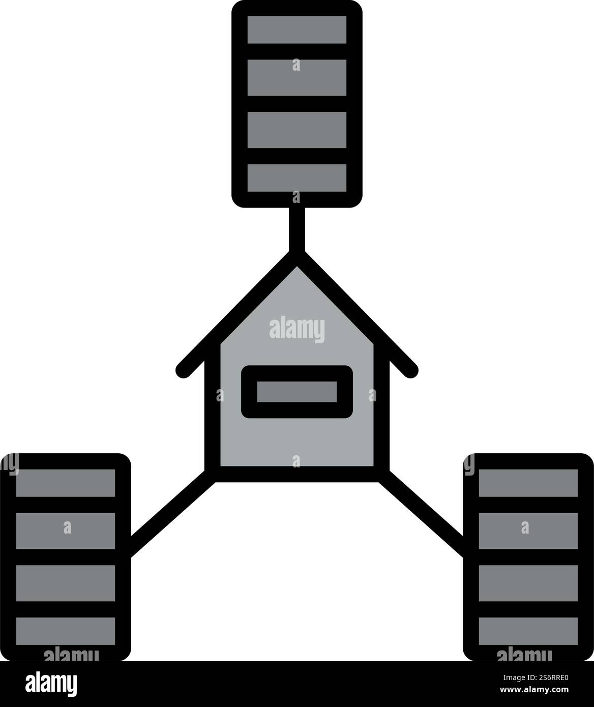 Datacenter Icon. Bold outline design with editable stroke width. Vector Illustration. Stock Vector