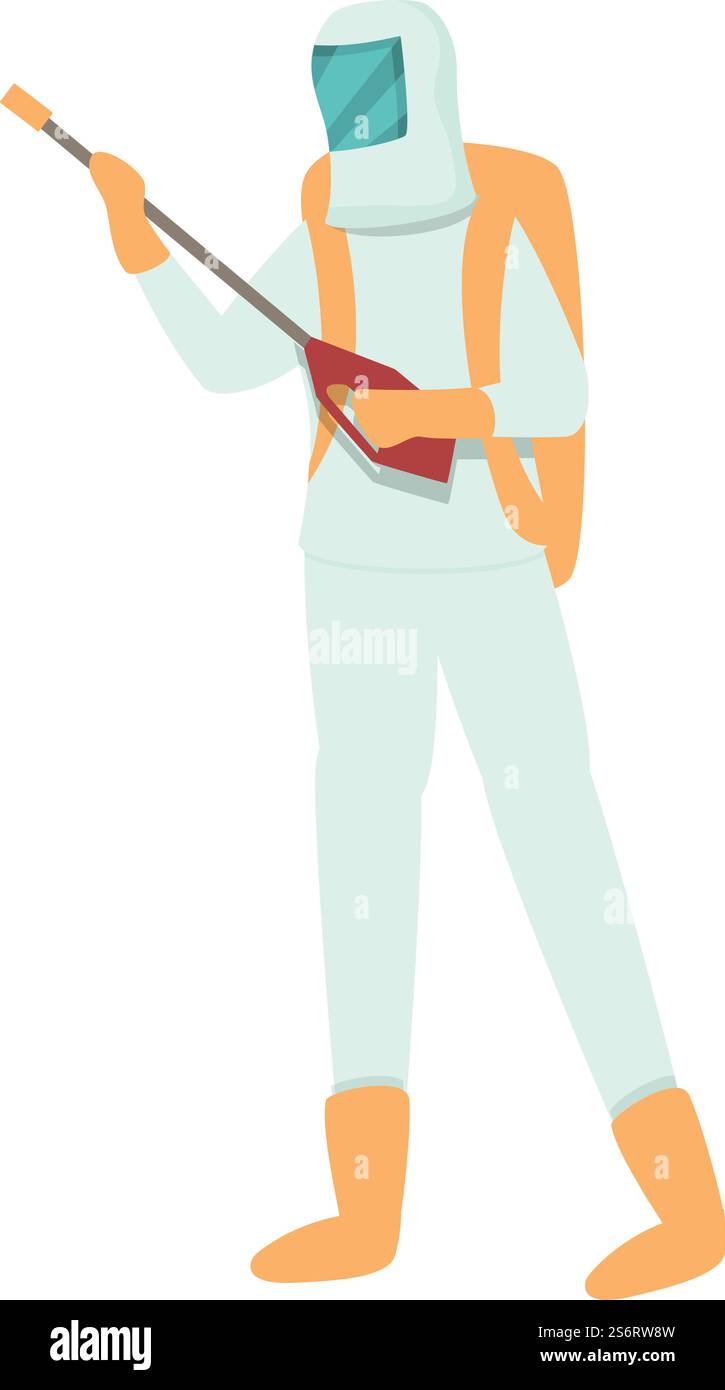 Chemical control man icon cartoon vector. Pest exterminator. Termite ...
