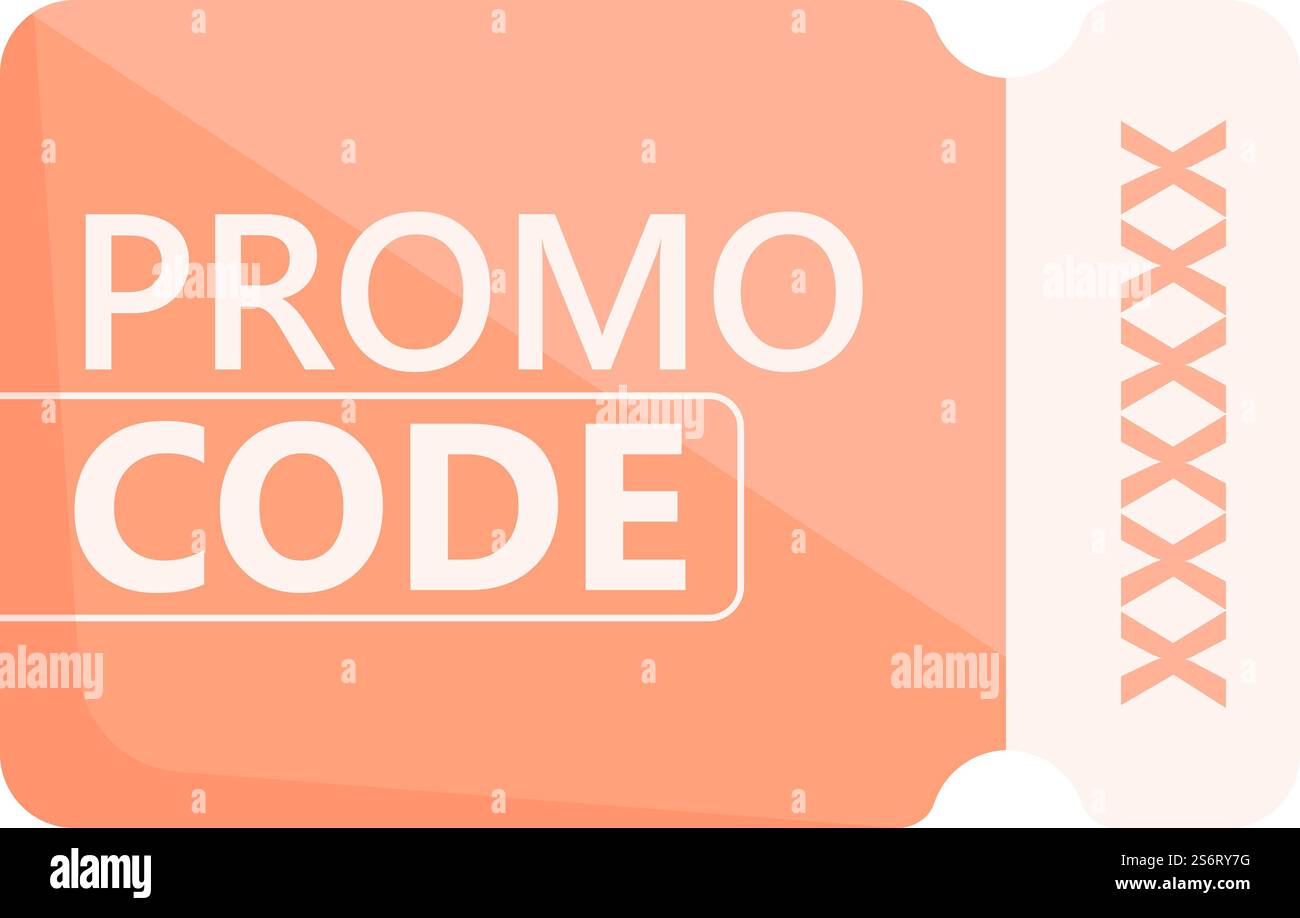 Voucher code icon cartoon vector. Promo discount. Digital gift. Voucher code icon cartoon vector. Promo discount Stock Vector
