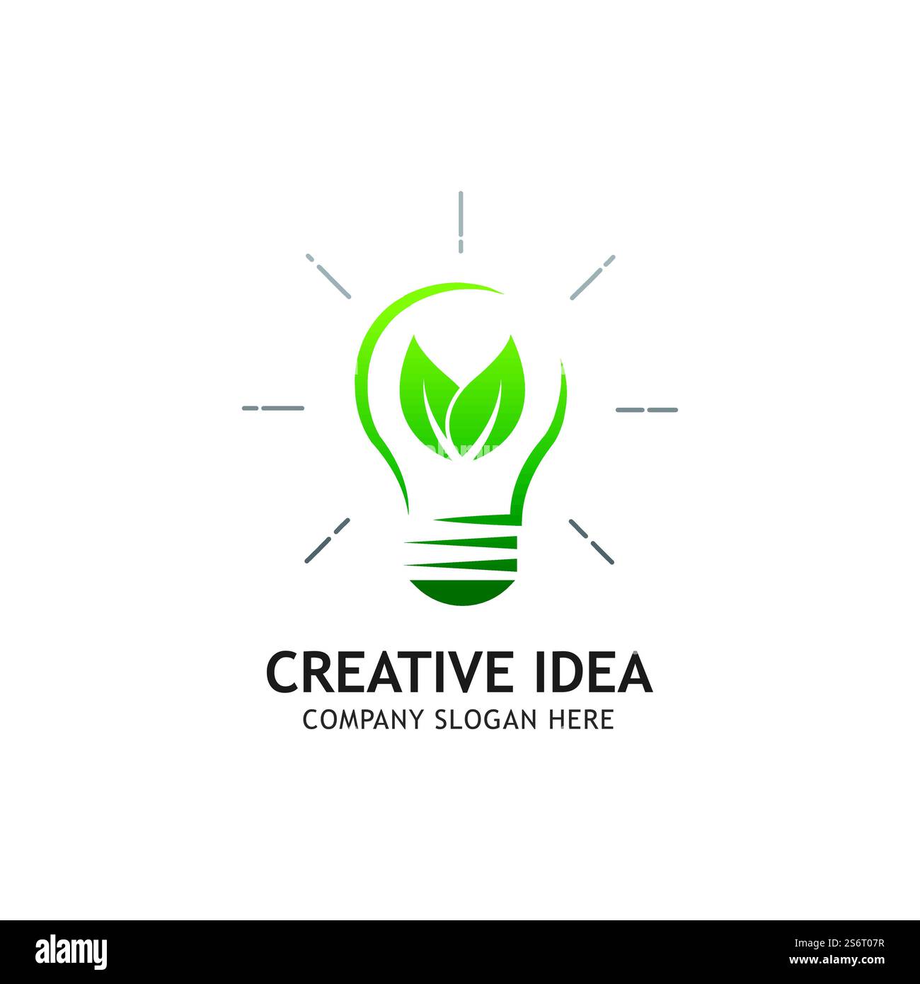Creative Abstract Green Bulb Leaf Logo Design Vector Symbol ...