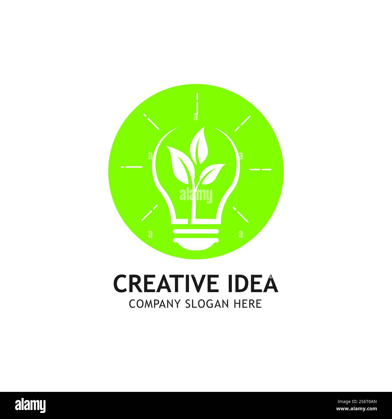 Creative Abstract Green Bulb Leaf Logo Design Vector Symbol ...