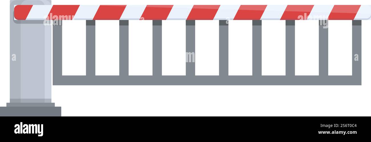 Railway barrier icon cartoon vector. Trail road. Traffic road. Railway ...