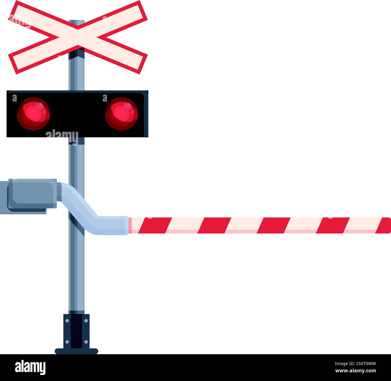 Railroad cross icon cartoon vector. Train road. Traffic signal