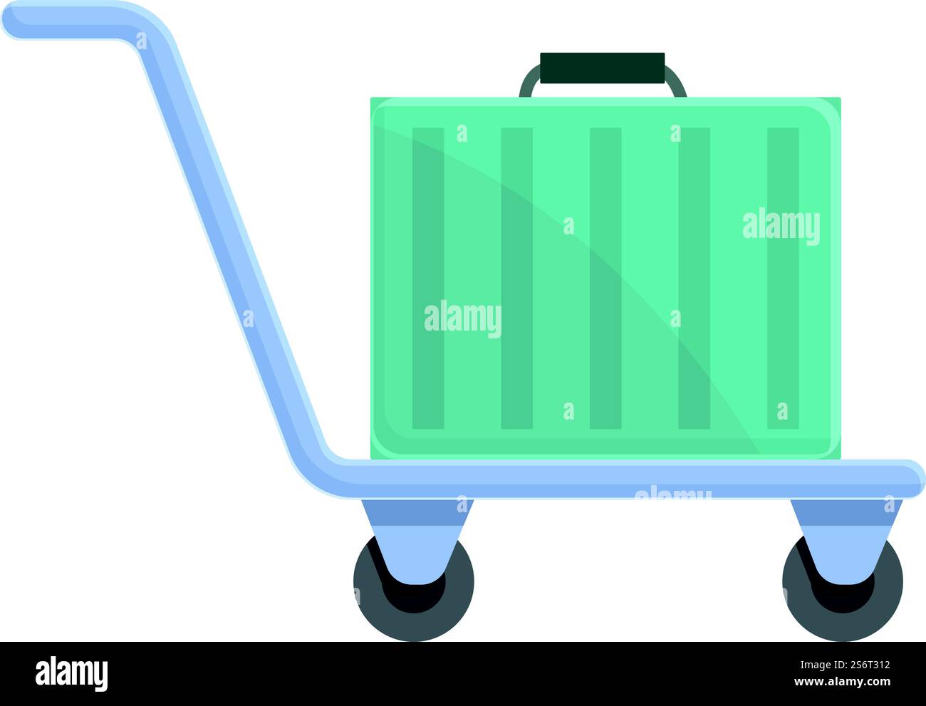 Belt luggage trolley icon cartoon vector. Travel bag. Cart carry. Belt ...
