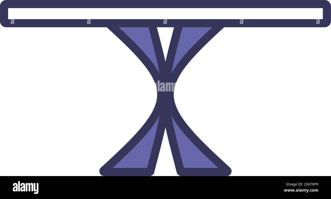 Dinner Table Icon. Editable Bold Outline With Color Fill Design. Vector ...