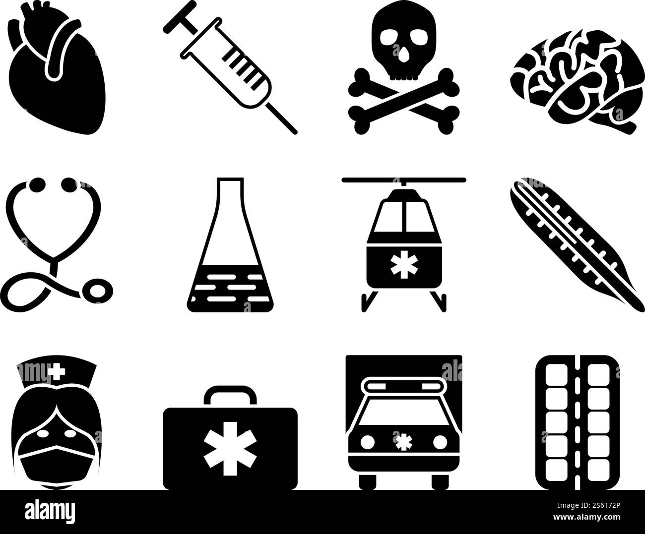 Medical Icon Set. Fully editable vector illustration. Text expanded ...