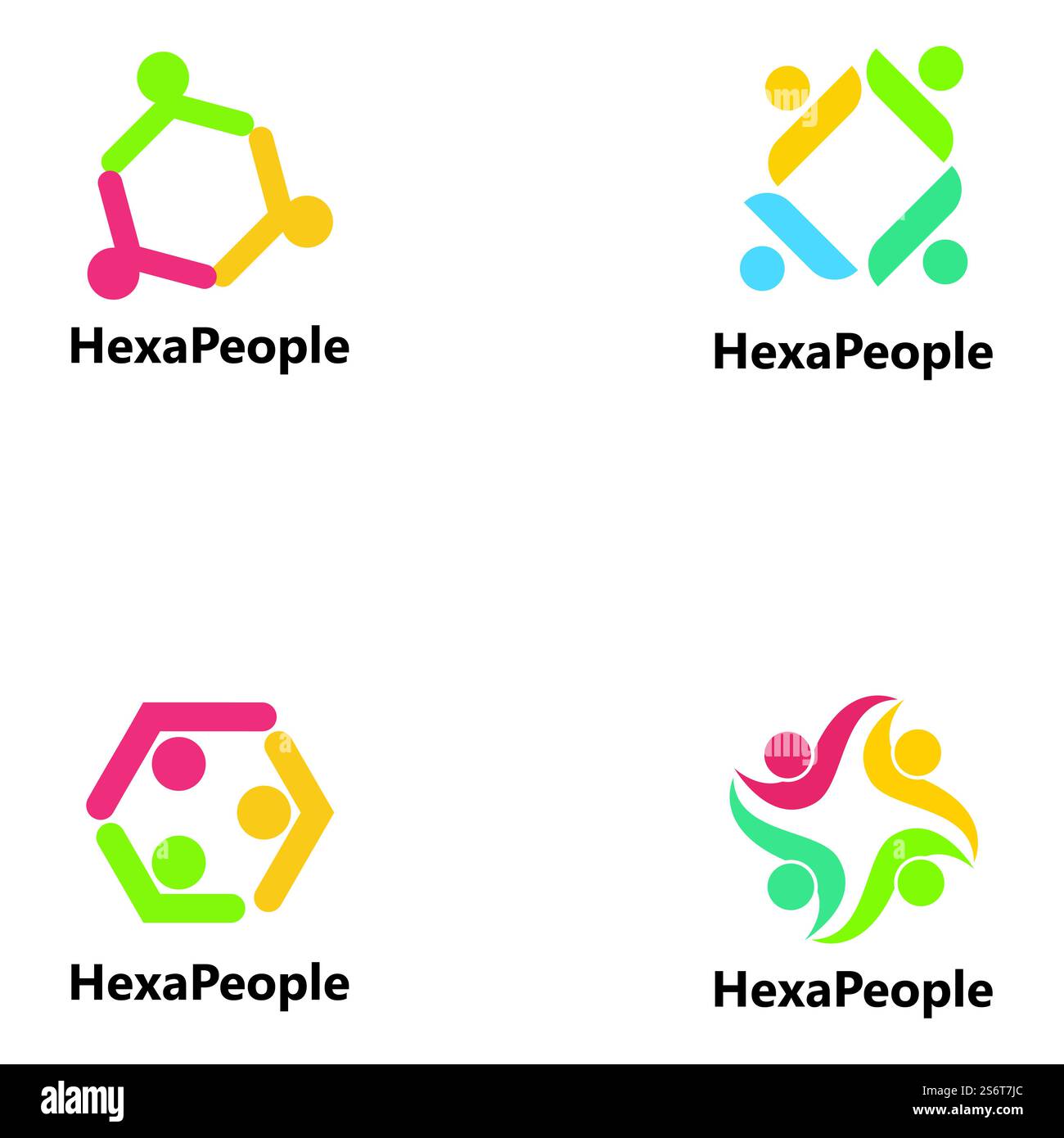 Colorful Abstract People Logo Design Illustration Stock Vector Image ...