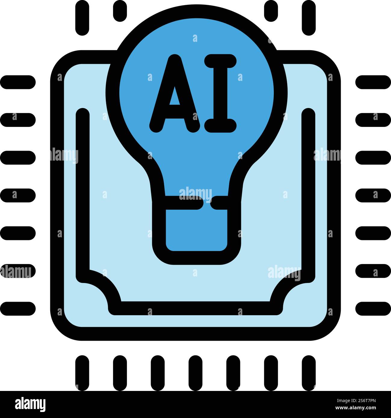 Ai pc processor icon Stock Vector Images Alamy