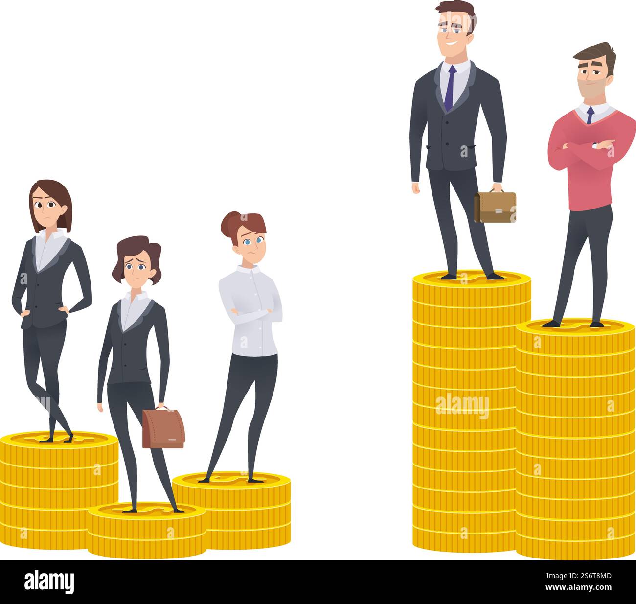 Gender gap inequality. Woman man salary gaps. Difference wage. Business ...