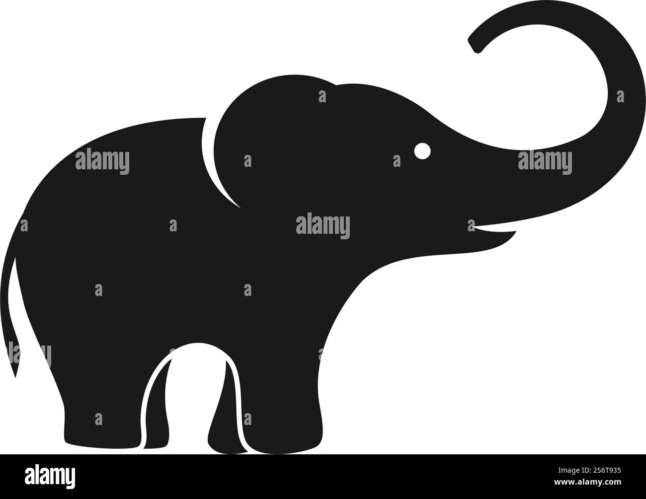 Elephant logo illustration vector flat design Stock Vector