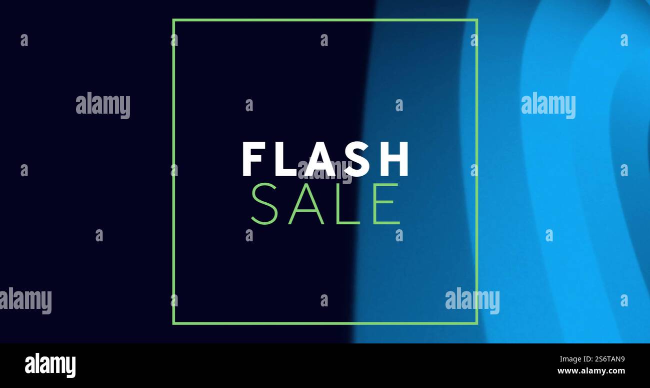 Image of flash sale text over glowing neon pattern background Stock Photo
