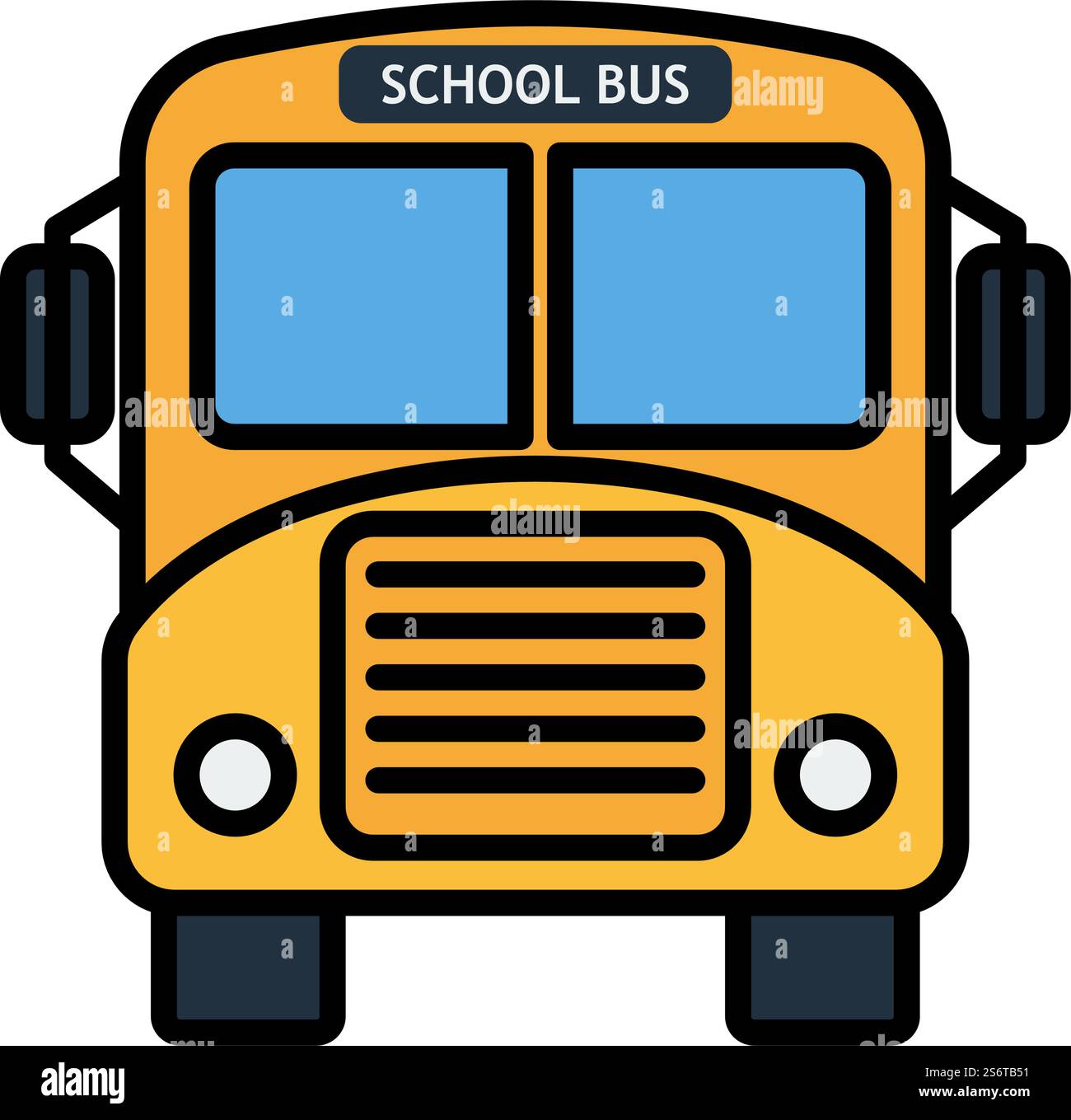 School Bus Icon. Editable Bold Outline With Color Fill Design. Vector ...