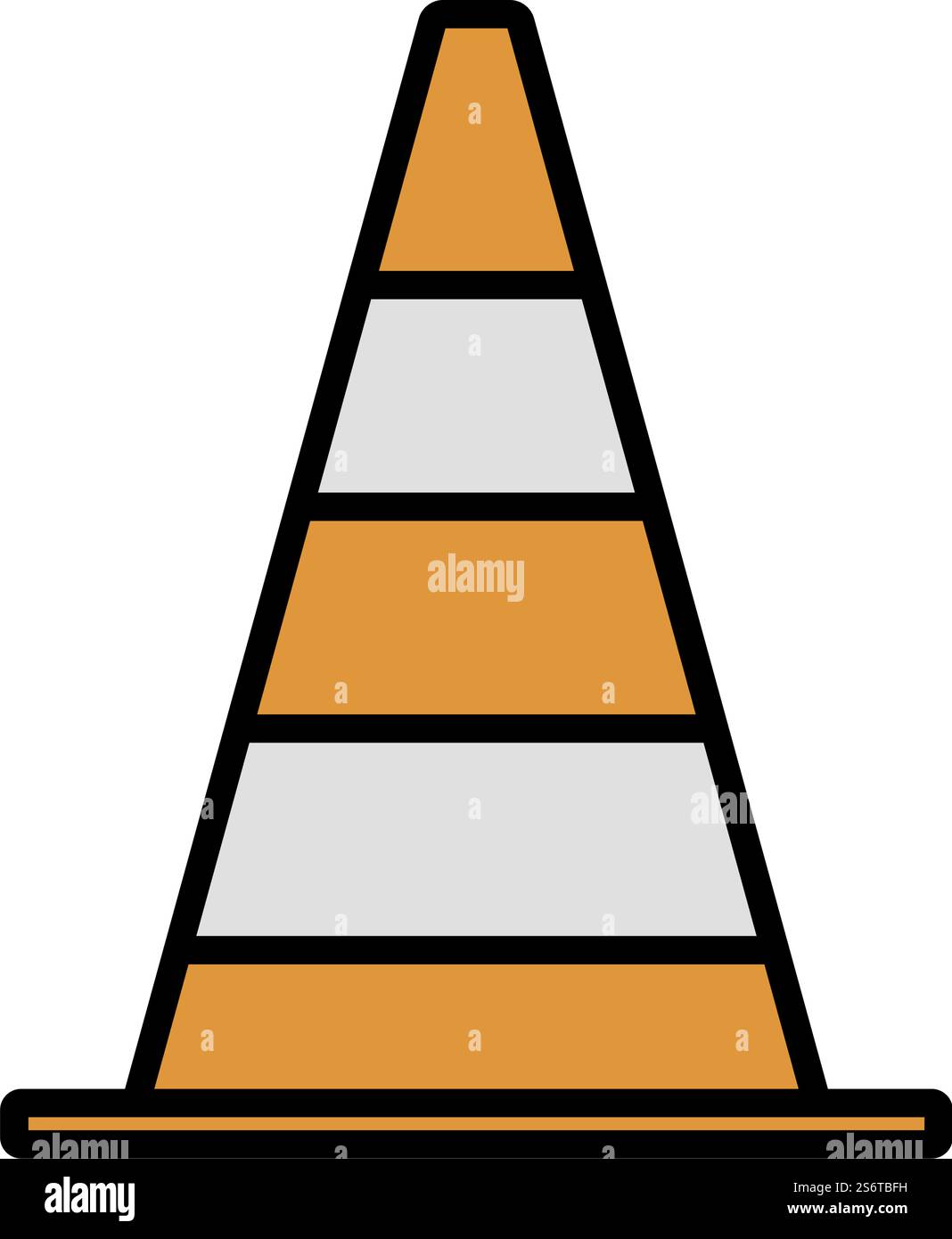 Icon Of Traffic Cone. Editable Bold Outline With Color Fill Design ...