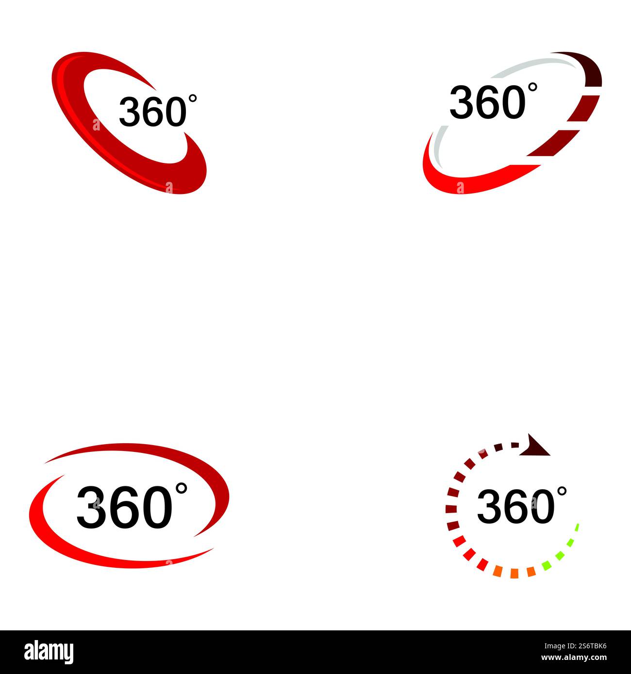 360 Degree View Related Vector Icons design template Stock Vector