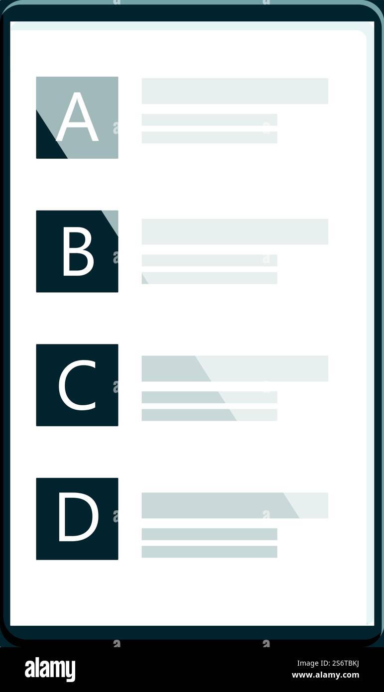 Online test icon cartoon vector. Digital computer. Internet student. Online test icon cartoon vector. Digital computer Stock Vector