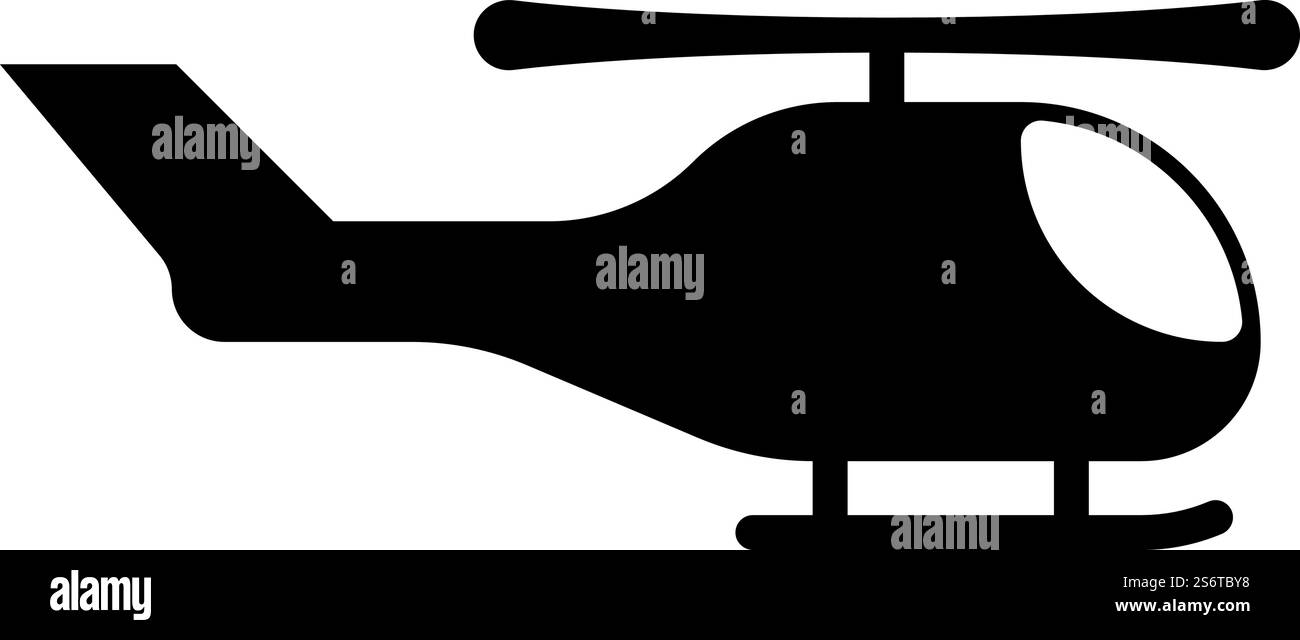Helicopter chopper in air icon black color vector illustration image ...