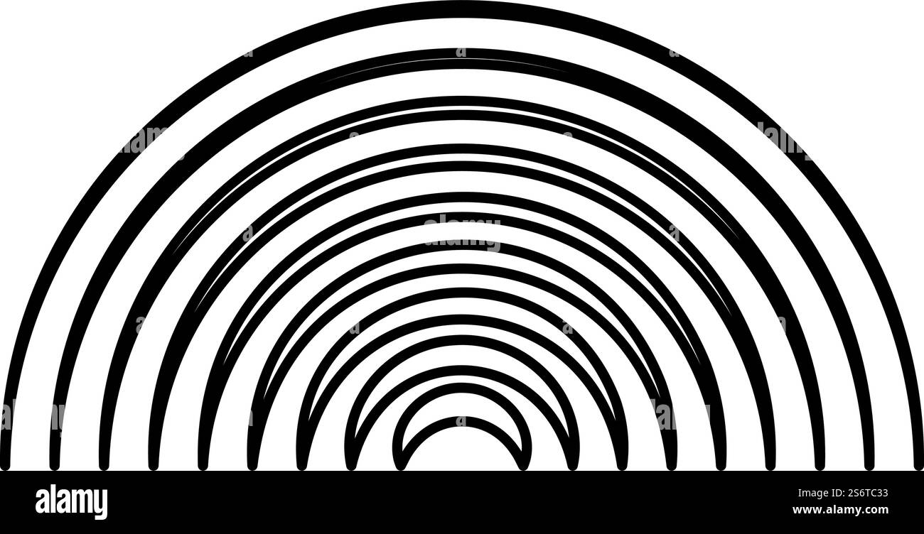 Radio wave wireless contour outline line icon black color vector ...