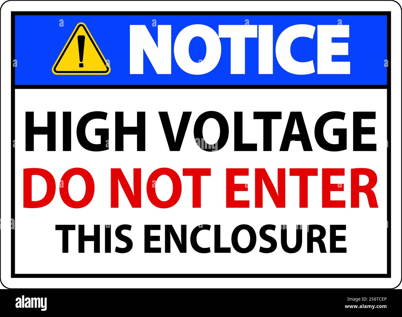 Notice High Voltage Do Not Enter Enclosure Sign Stock Vector