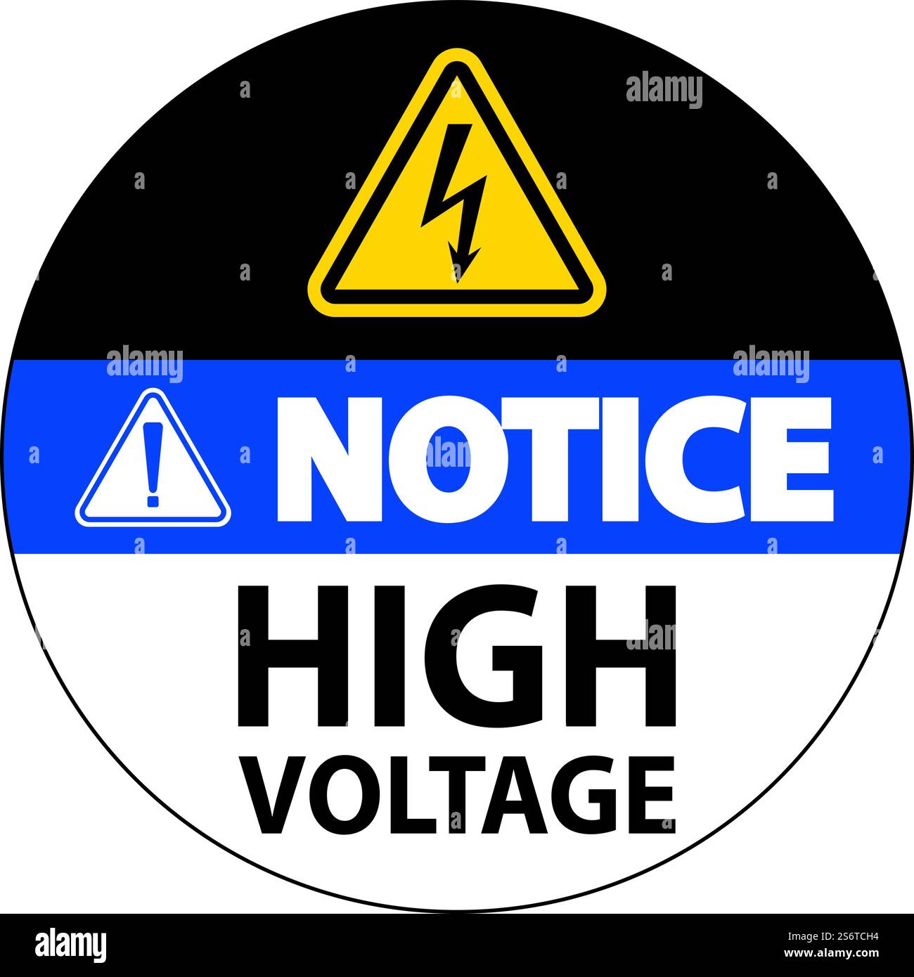 Notice High Voltage Floor Sign On White Background Stock Vector
