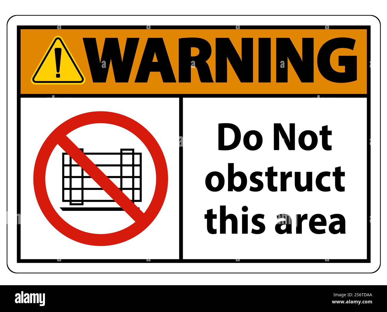 Warning Do Not Obstruct This Area Signs Stock Vector Image & Art - Alamy