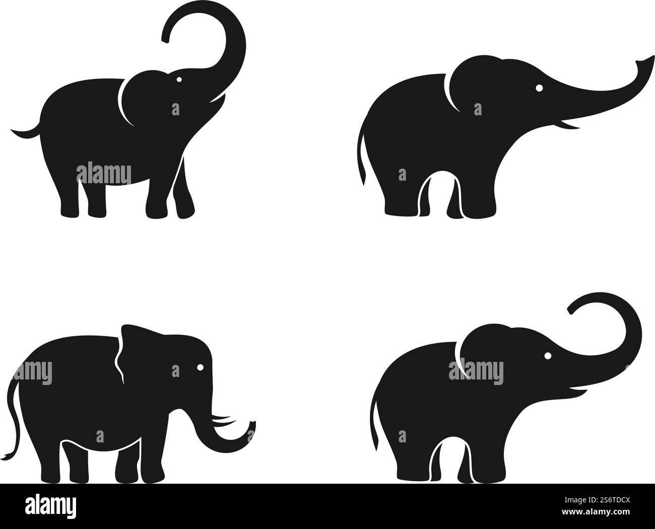 Elephant logo illustration vector flat design Stock Vector