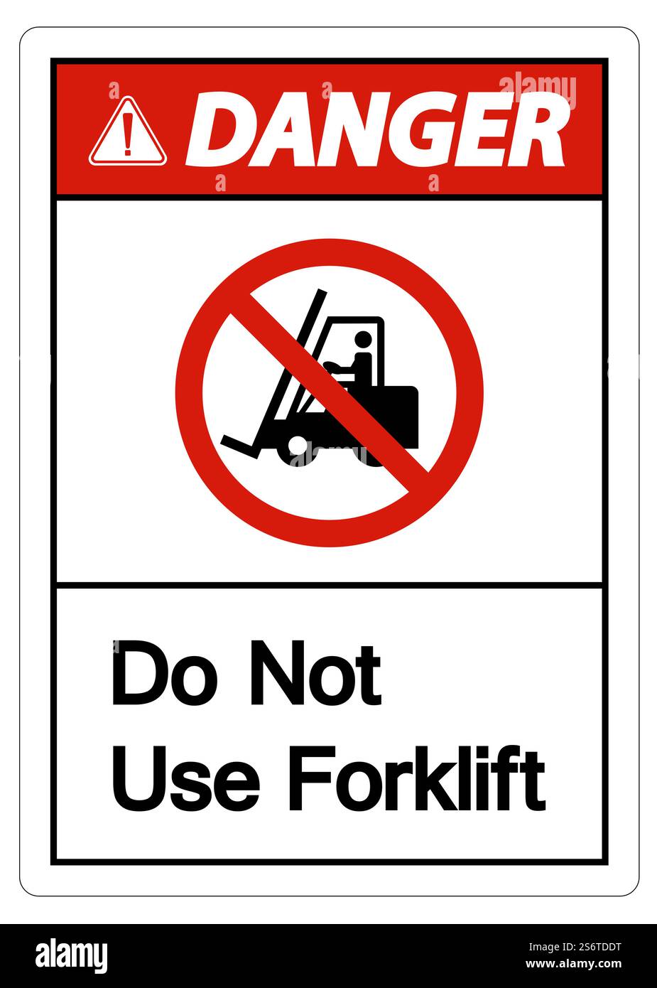 Danger Do Not Use Forklift Sign On White Background Stock Vector