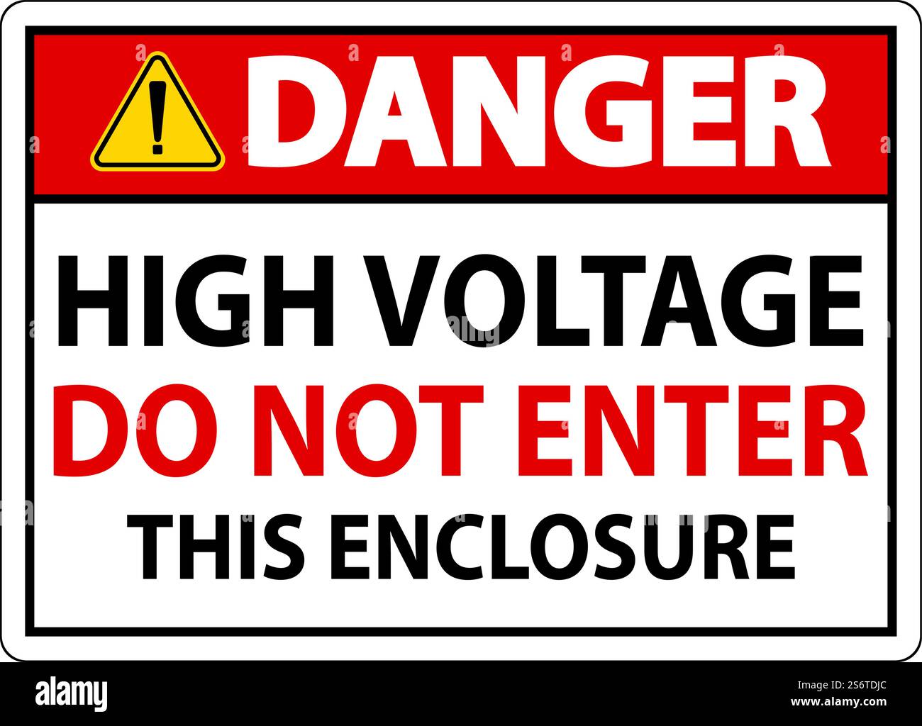Danger High Voltage Do Not Enter Enclosure Sign Stock Vector
