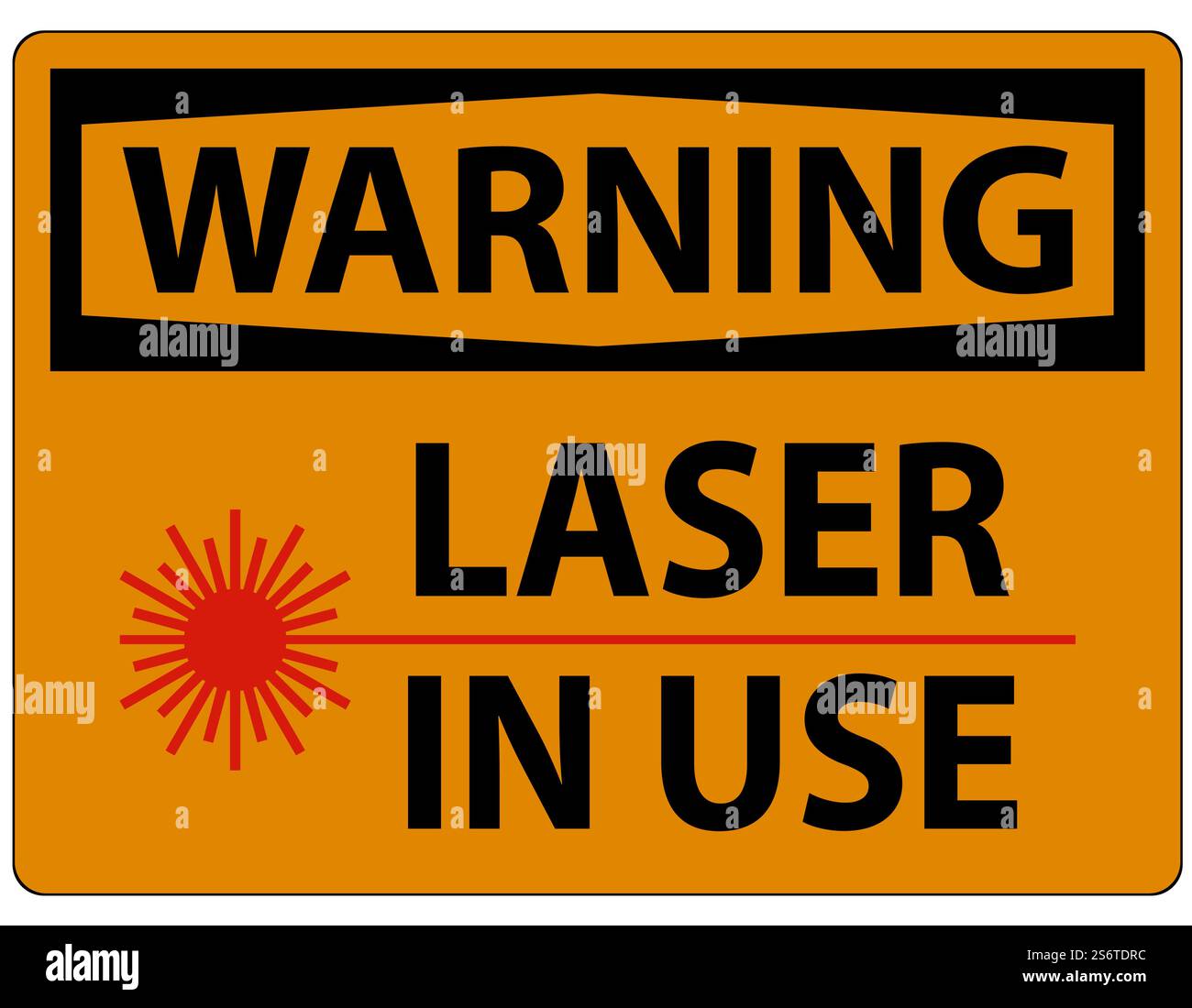 Use Simbol Warning Laser In Use Symbol Sign On White Background Stock Vector Image ...