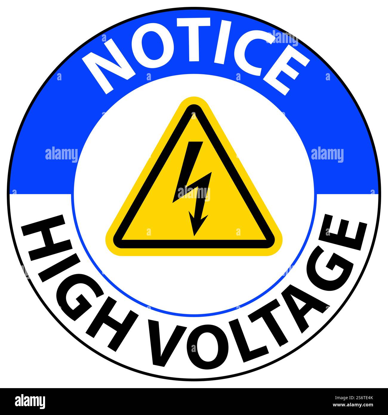 Notice High Voltage Floor Sign On White Background Stock Vector