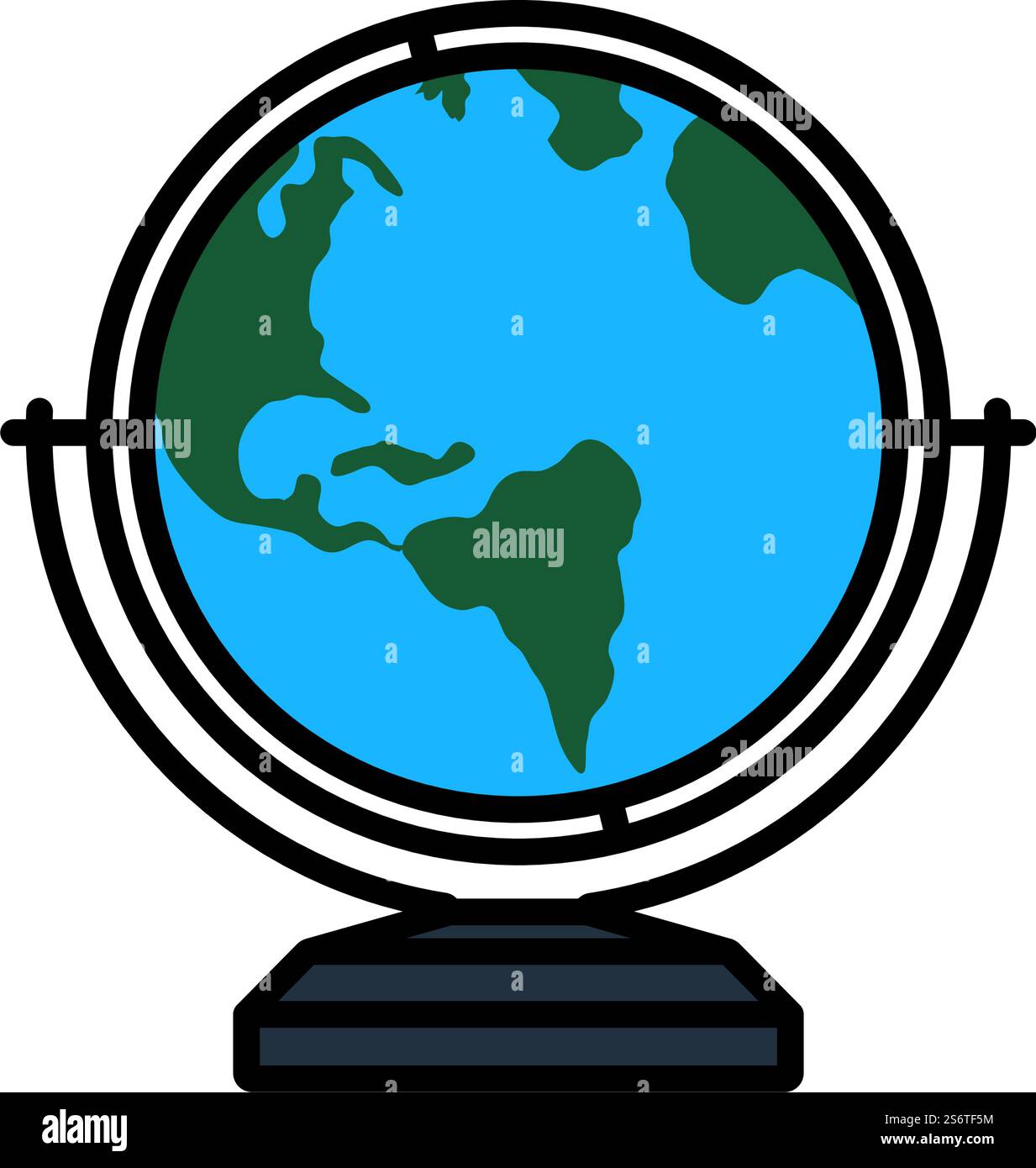 Globe Icon. Editable Bold Outline With Color Fill Design. Vector ...