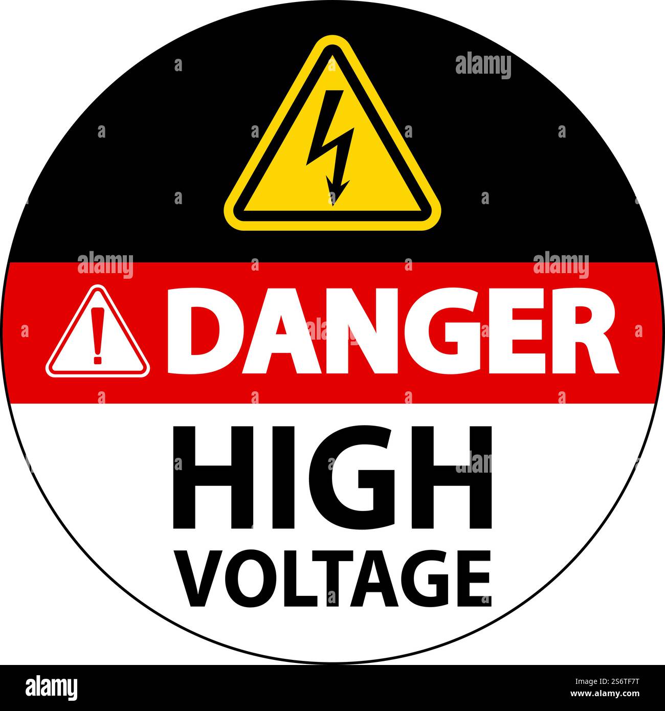 Danger High Voltage Floor Sign On White Background Stock Vector