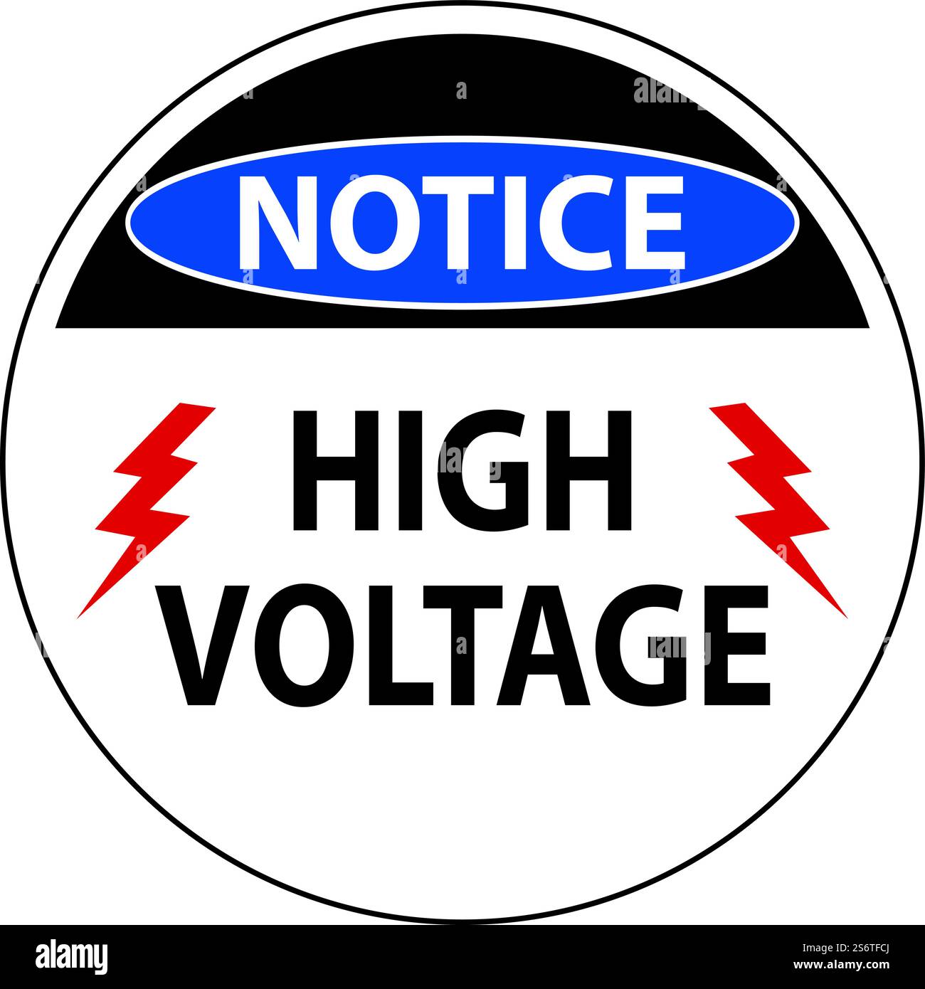 Notice High Voltage Floor Sign On White Background Stock Vector