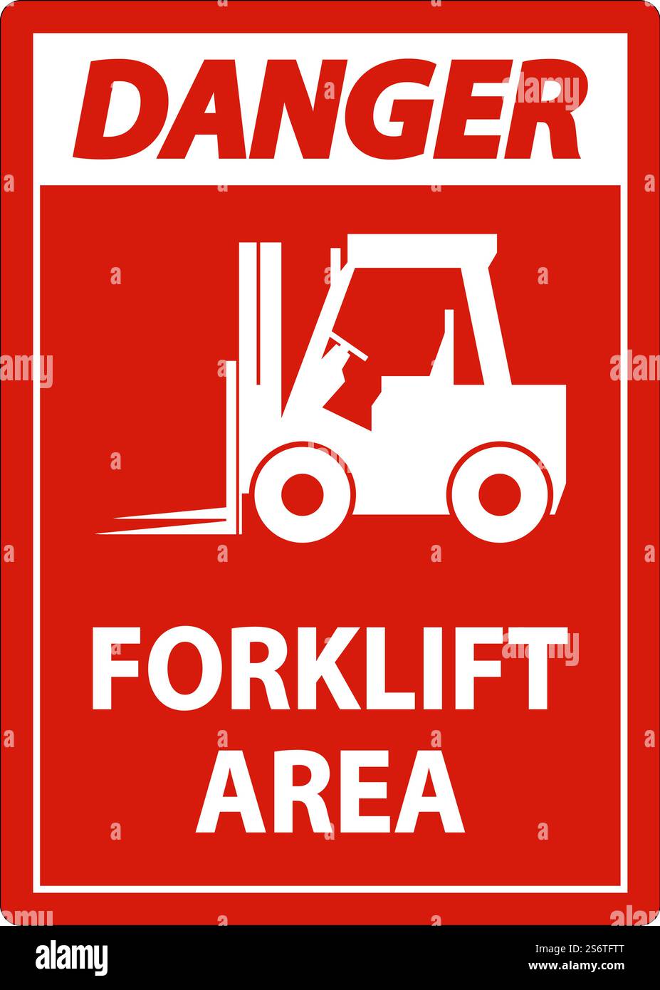2-Way Danger Forklift Area Sign On White Background Stock Vector Image ...