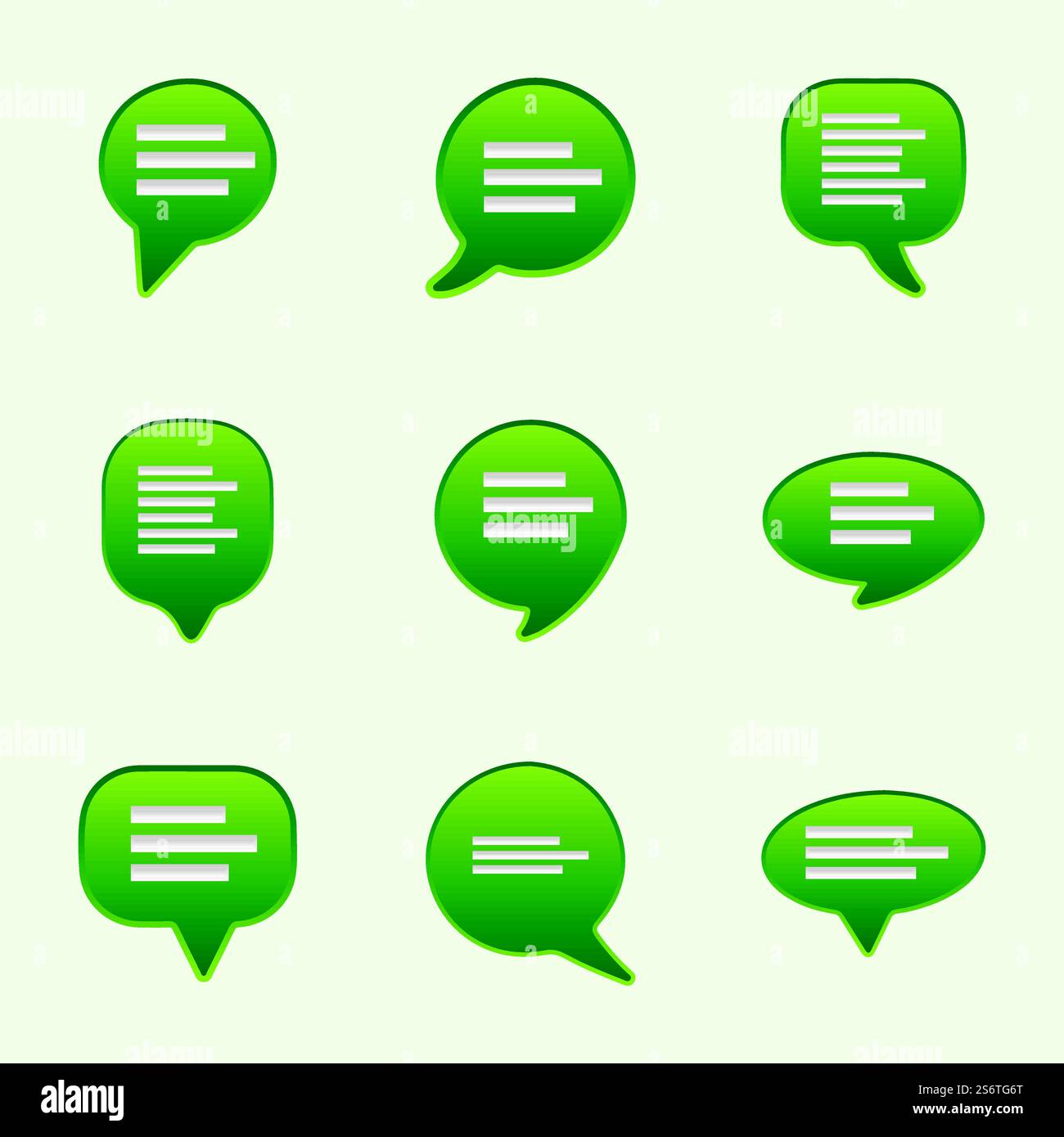 Speech bubbles icons set. Chat speech notification. Isolated vector ...